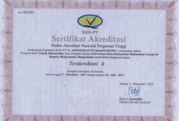 sertifikat akreditasi fti prodi teknik informatika - fti
